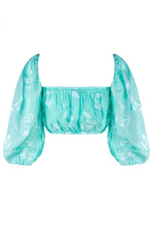 Top corto in ramie colore verde acqua PHO FIRENZE | 4323179PRIMULAMENTA